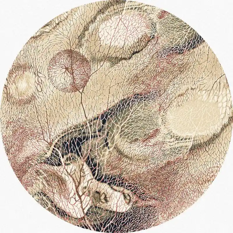 Covor lana rotund Bellona Dark Beige Mai ieftin