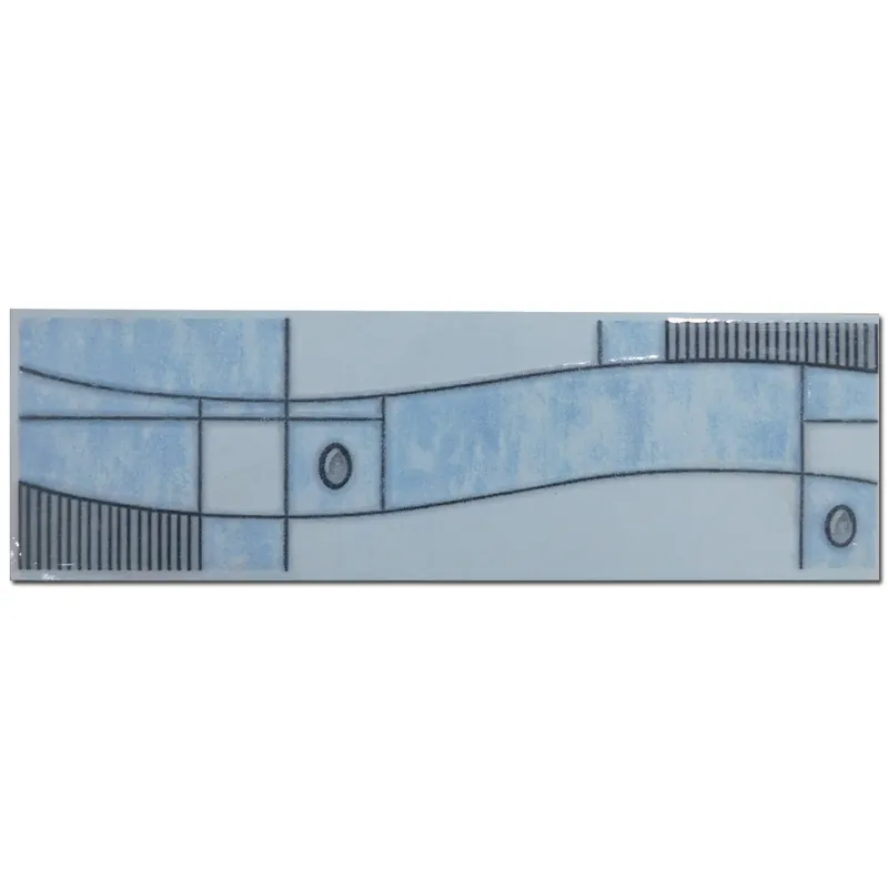 Brau decorativ faianta baie / bucatarie Aras Blue, 8 x 25 Preț mic