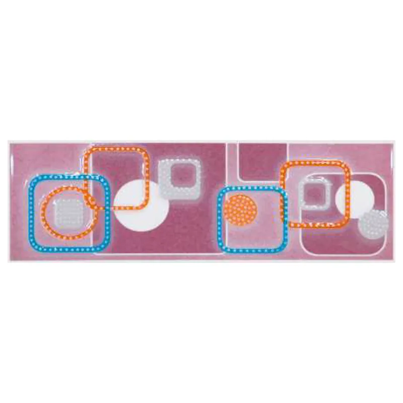 Brau decorativ faianta baie / bucatarie Scroll Pink, 8 x 25 Preț mic