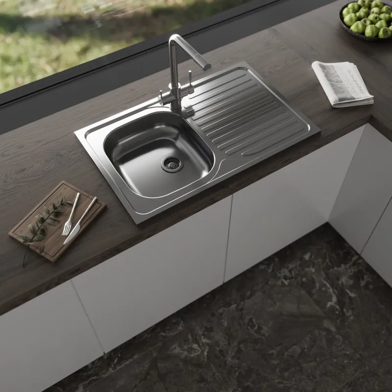 Ofertă specială Chiuveta pentru masca, DE 305 Satin, 800 x 500 x 0.4, stanga