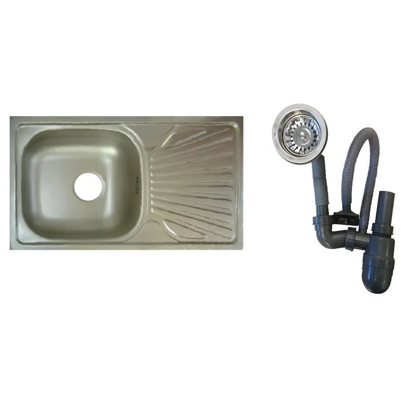 Chiuveta DE 102 Leinen 760 x 435 x 0,6 Stanga + Sifon Promoție