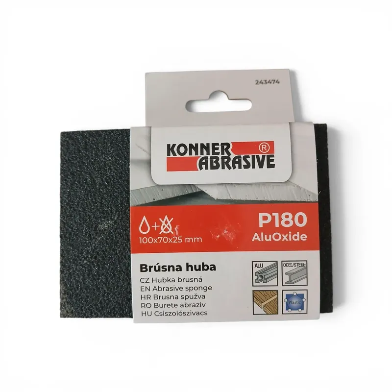 Popular Burete abraziv, 100x70x25 mm, oxid de aluminiu KONNER P180