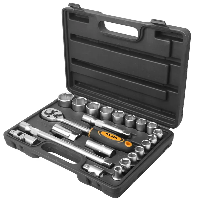 Set chei tubulare, 22 buc, 1/2″, Cr-V, Tolsen Retur gratuit