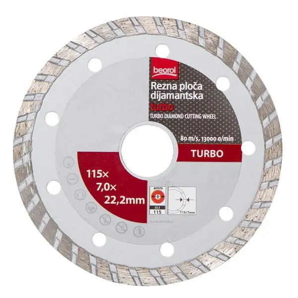 Bestseller Disc diamantat, 115 mm, continuu, Turbo, RPDT115, Beorol