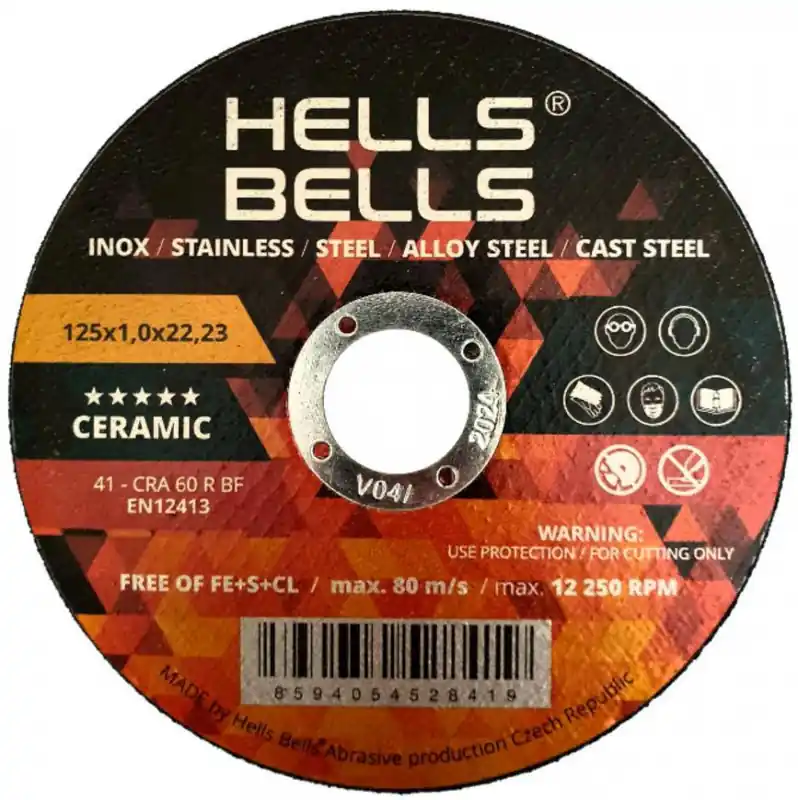 Ofertă limitată Disc taiere, ceramic, pentru otel, fonta, 125 x 1.0 x 22.2 mm, Hells Bells, T41