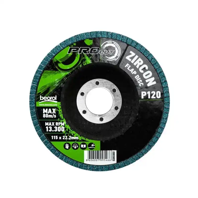 Disc lamelar frontal, zirconiu, 115 mm, BD120Z115, GR. 120, Beorol Reducere de preț