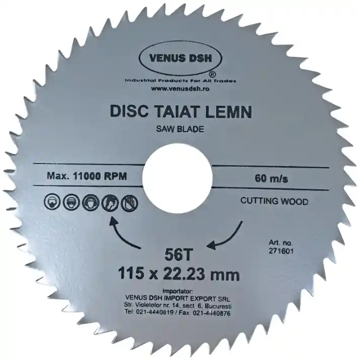 Chilipir Disc pentru tăiat lemn, 115 X 22.23 mm – 56 T