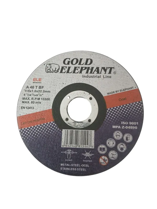 Disc abraziv Gold Elephant Blue 115×1.0x22.2 mm – tăiere metal, A30TBF Reducere
