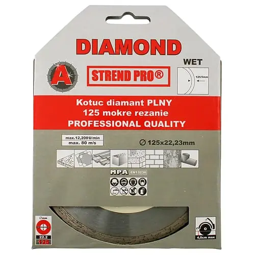 Disc diamantat continuu Strend Pro 521B, 125 mm – tăiere fină, umedă și uscată Preferatul clienților