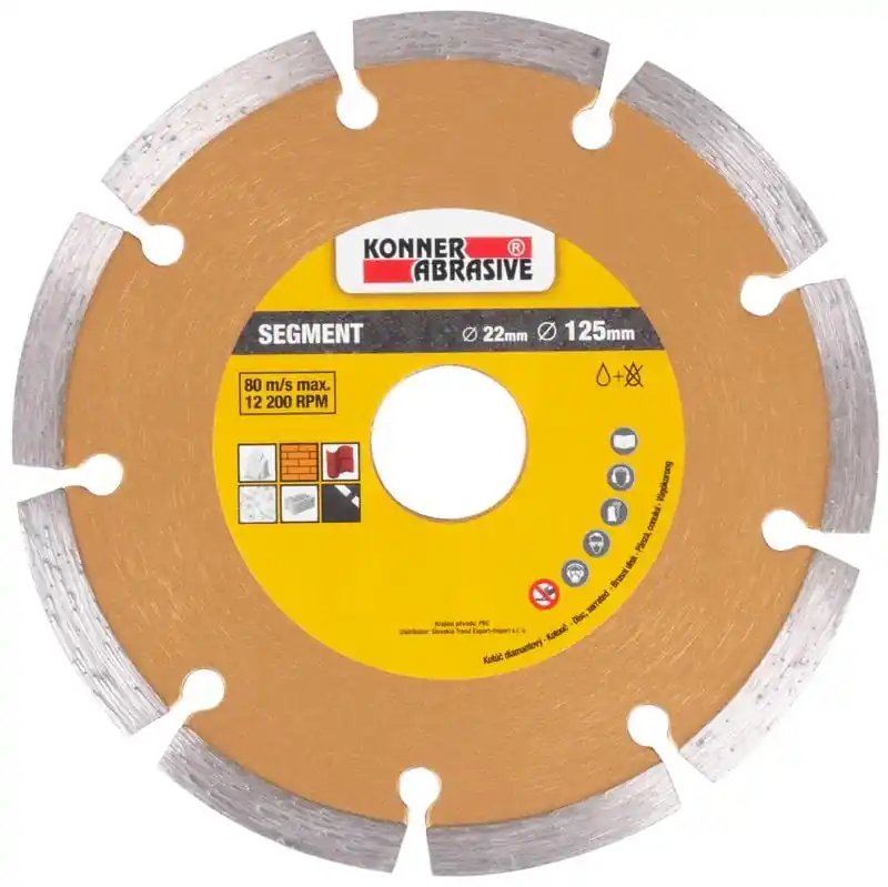 Disc segmentat diamantat KONNER D71003 125 mm – pentru tăiere umedă și uscată Plată sigură