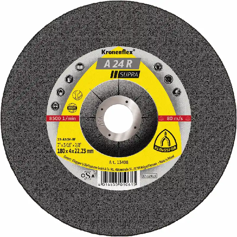 Disc polizare metal, 125 x 4 mm, SUPRA, KLINGSPOR Cumpără online
