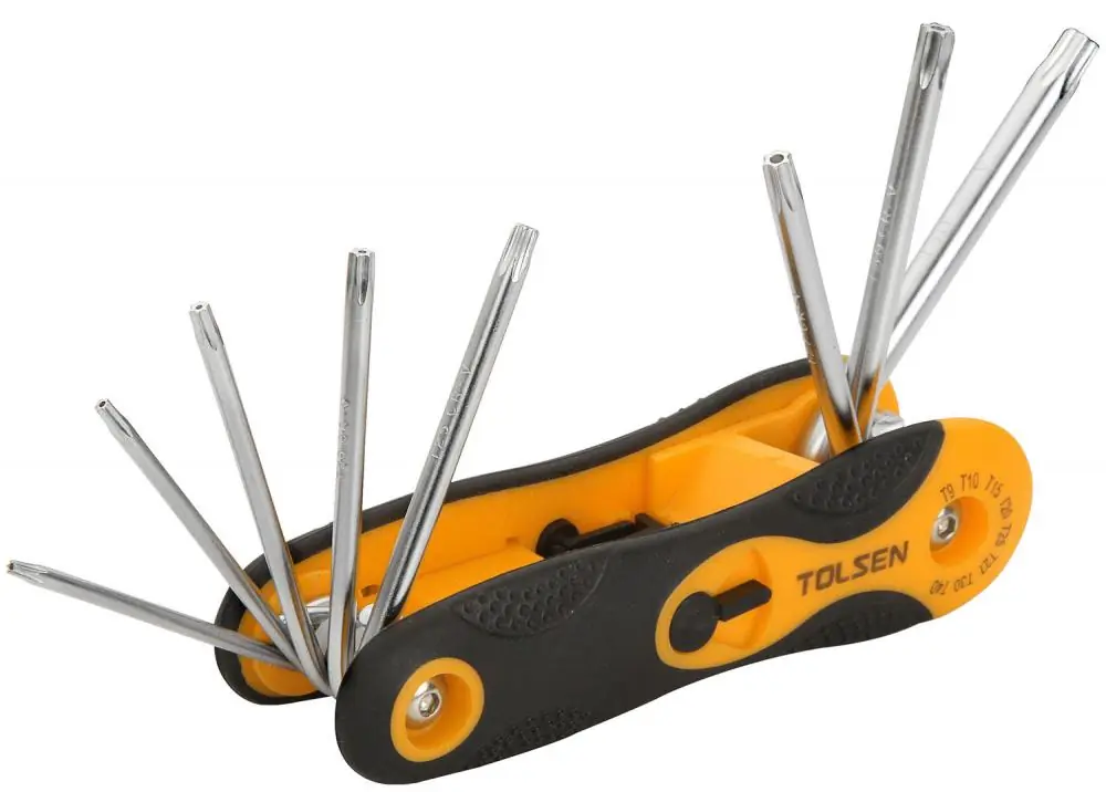Cumpărături sigure Set chei torx, pliabile, T9-T40, 20059, Tolsen