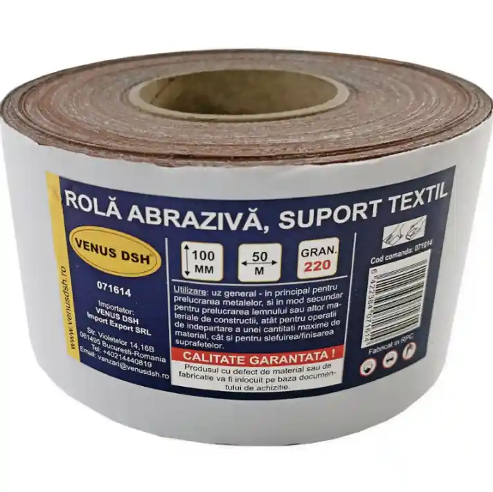 Preferatul clienților Smirghel, rola abraziva, suport textil, 220 (100 mm x 50 m)