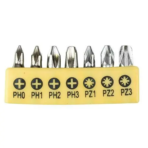 Cumpără online Set de biți 7 bucăți, S2, PH 0-1-2-3, PZ 1-2-3 Strend Pro YF40517