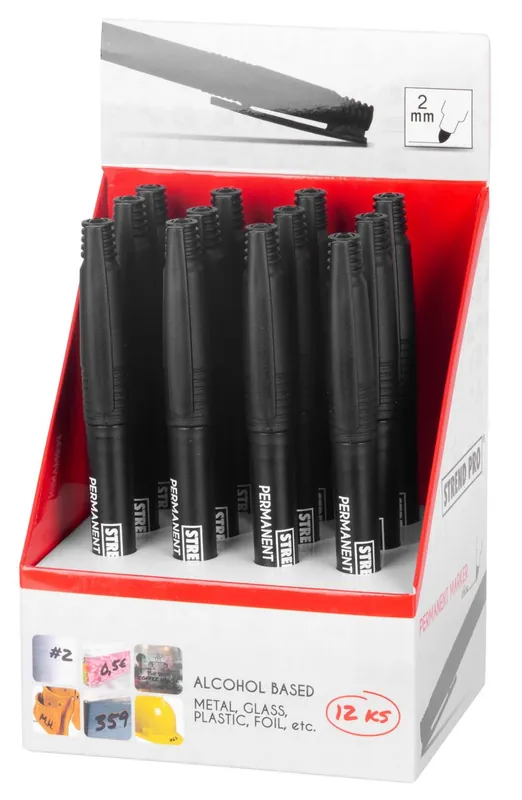 Marker permanent, negru, 2 mm, Strend Pro Premium