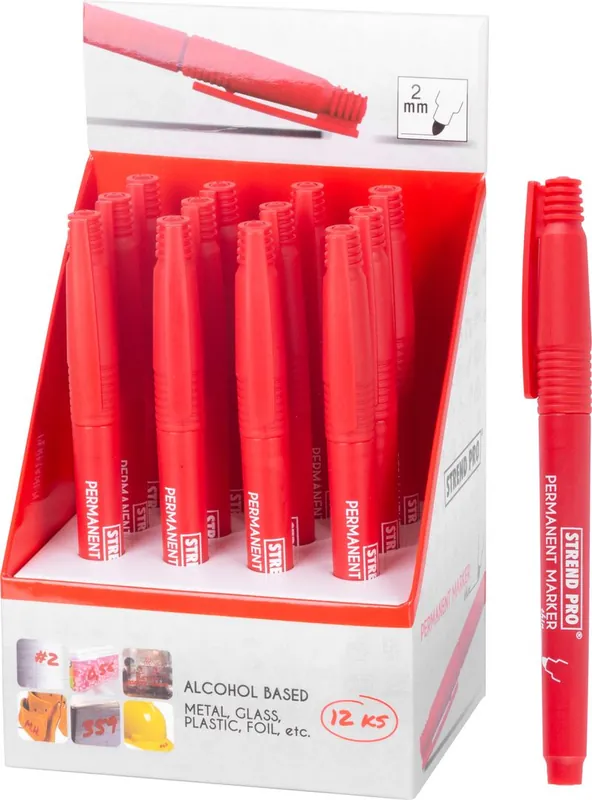 Disponibil imediat Marker permanent, rosu, 4.5 mm, Strend Pro