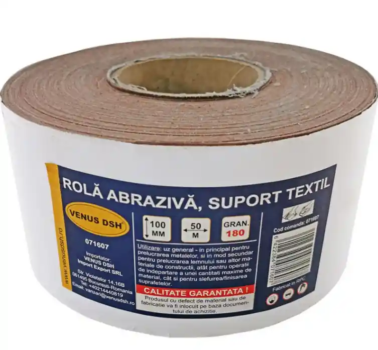 Preț promoțional Smirghel, rola abraziva, suport textil, 180 (100 mm x 50 m)