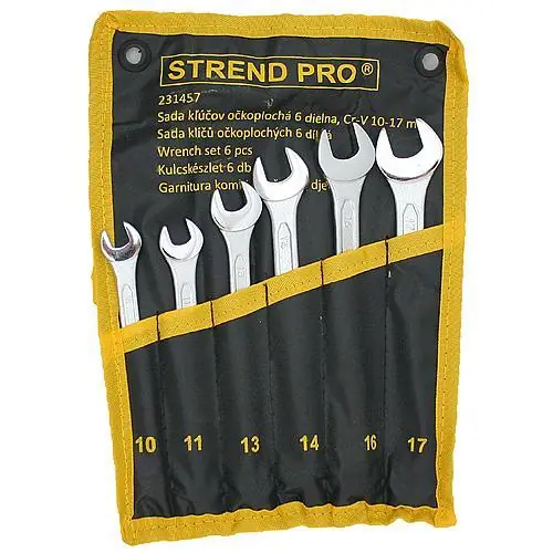 Reducere extra Set chei fixe, 6 buc, Cr-V, 10-17 mm, Strend Pro