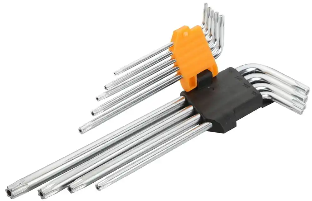 Disponibil imediat Set chei hexagonale, cu locas torx, 9 buc, brat extra-lung, Tolsen