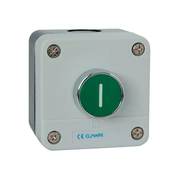 Buton cu arc de revenire, verde, B102 1NO, IP44, Elmark Preț mic
