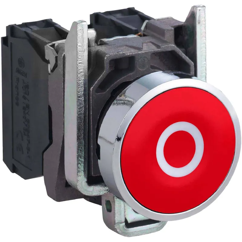 Buton, incastrat, rosu, revenire cu arc, Ø22, XB4BA4322, Schneider Discount