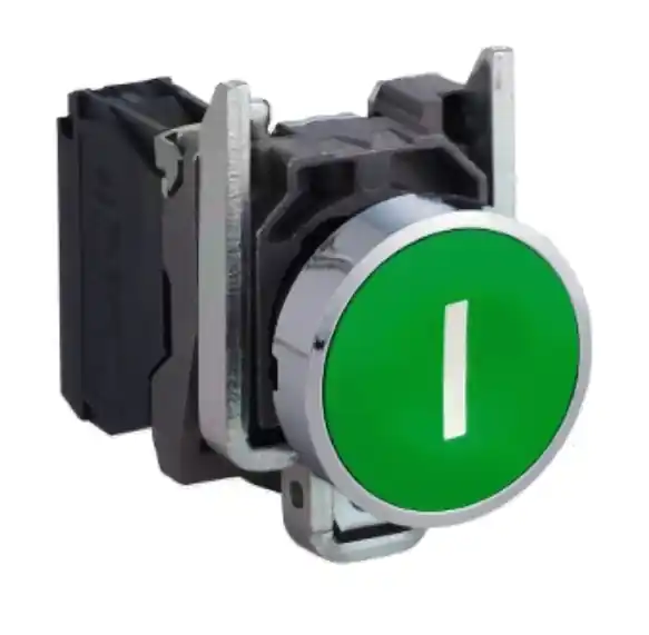 Buton, revenire cu arc, verde, Ø22, XB4BA3311, Schneider Cumpărături sigure