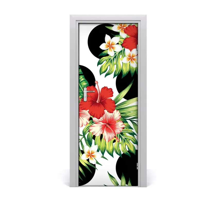 Autocolant de uși Model de flori hawaiane Cel mai bun preț