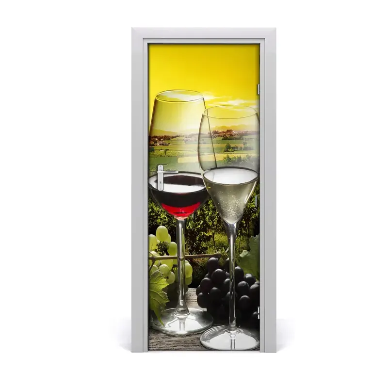 Autocolant de uși Pahare de vin alb si rosu Cumpără acum