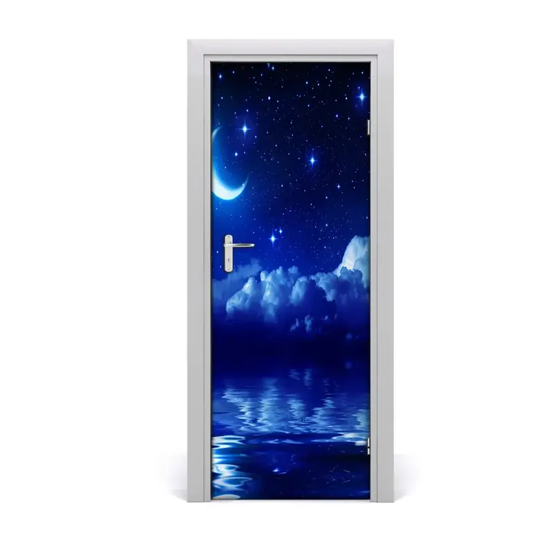 Autocolant de uși Reflectarea cerului noaptea Noutate
