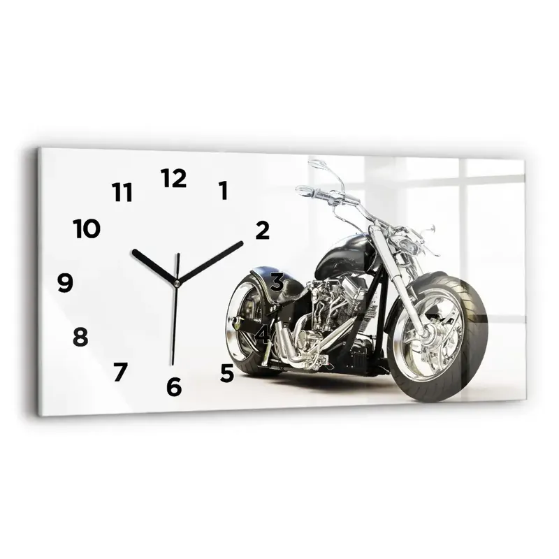 Bestseller Ceas din sticlă orizontale Motocicletă neagră