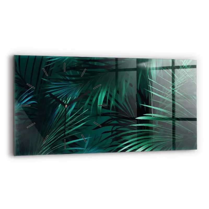 Bestseller Ceas din sticlă orizontale Frunze tropicale