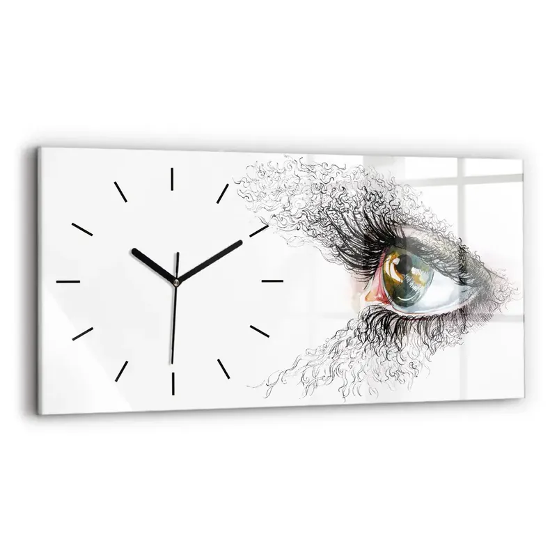Calitate înaltă Ceas din sticlă orizontale Desen al unui ochi uman