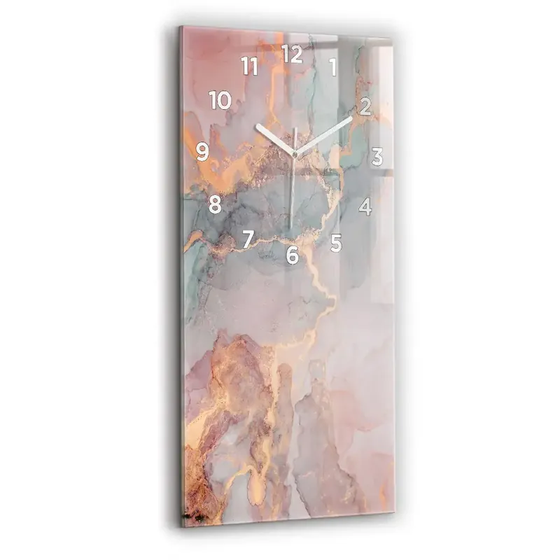 Bestseller Ceas din sticlă dreptunghiular vertical Textura Marmură