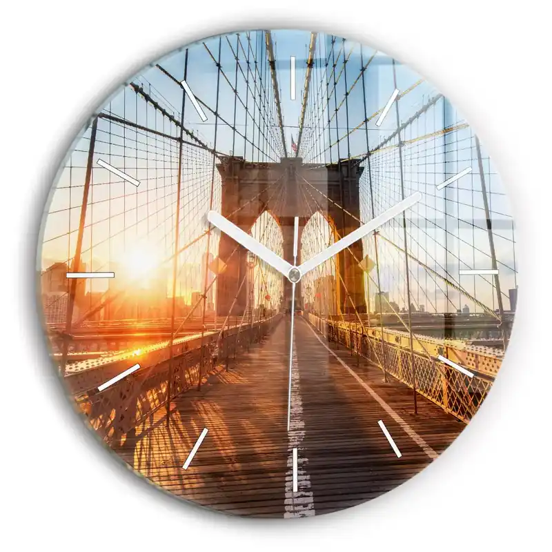 Calitate înaltă Ceas din sticlă rotund Podul Brooklyn NYC