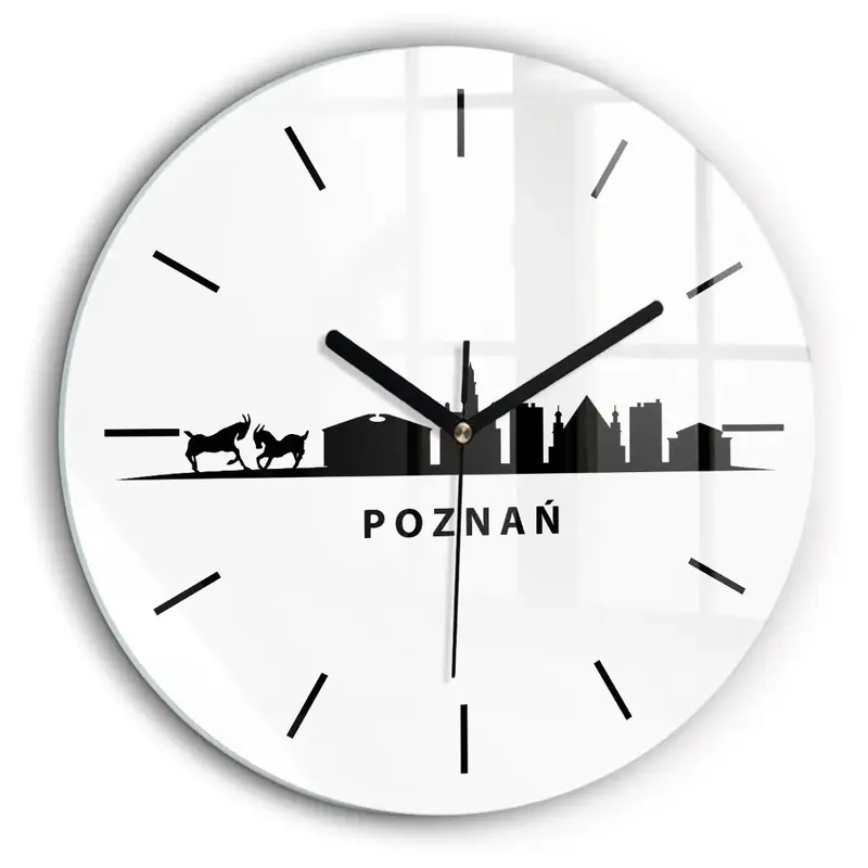 Bestseller Ceas din sticlă rotund Grafică panoramică Poznań