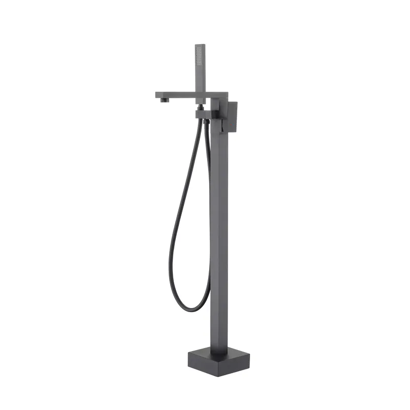 BATERIE BAIE CADA FREESTANDING, DALET, SQUARE, MONTAJ STATIV, FINISAJ NEGRU PERIAT Premium