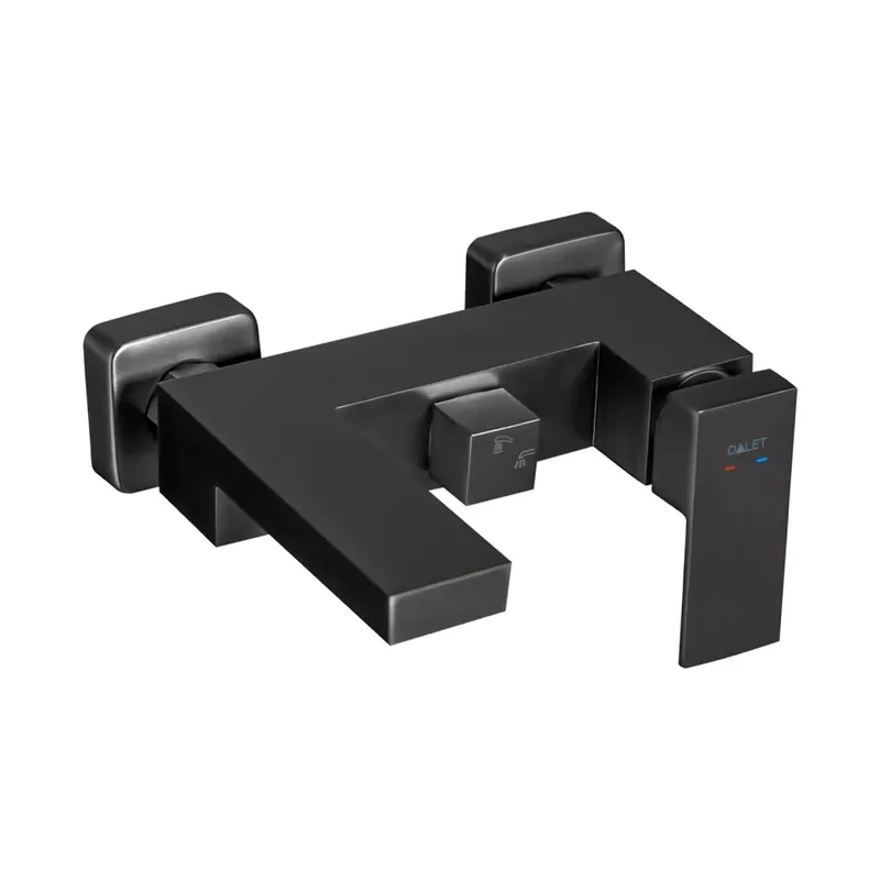 BATERIE BAIE CADA/DUS, DALET, SQUARE, MONOCOMANDA, MONTAJ APLICAT, FINISAJ NEGRU PERIAT Retur ușor