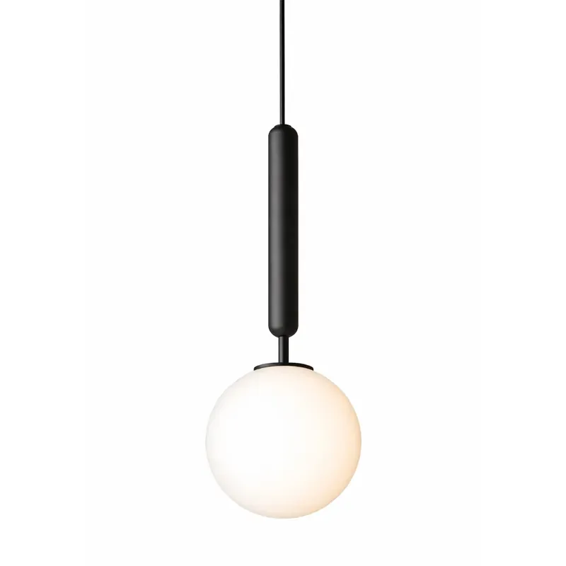 Chilipir LAMPA SUSPENDATA CATOMA P1, METAL NEGRU + STICLA ALBA