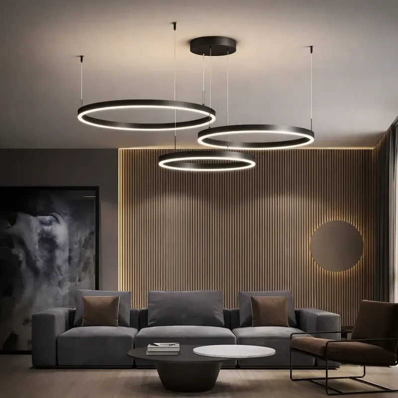 Reduceri LAMPA SUSPENDATA LED SAFILO 40+60+80CM, NEGRU