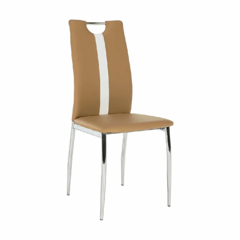 Preț redus Scaun, bej / alb, piele ecologică / crom, SIGNA