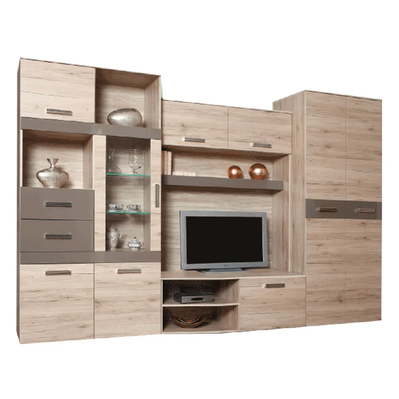 Ansamblu living, stejar san marino/latte extra lucios HG, ASSOR Calitate înaltă